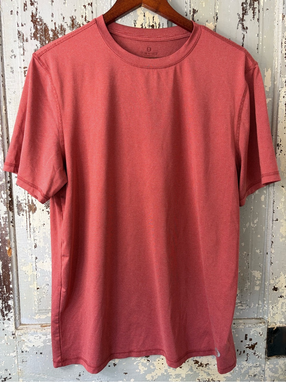 Men's Washed Red Crewneck Tee by Sun River